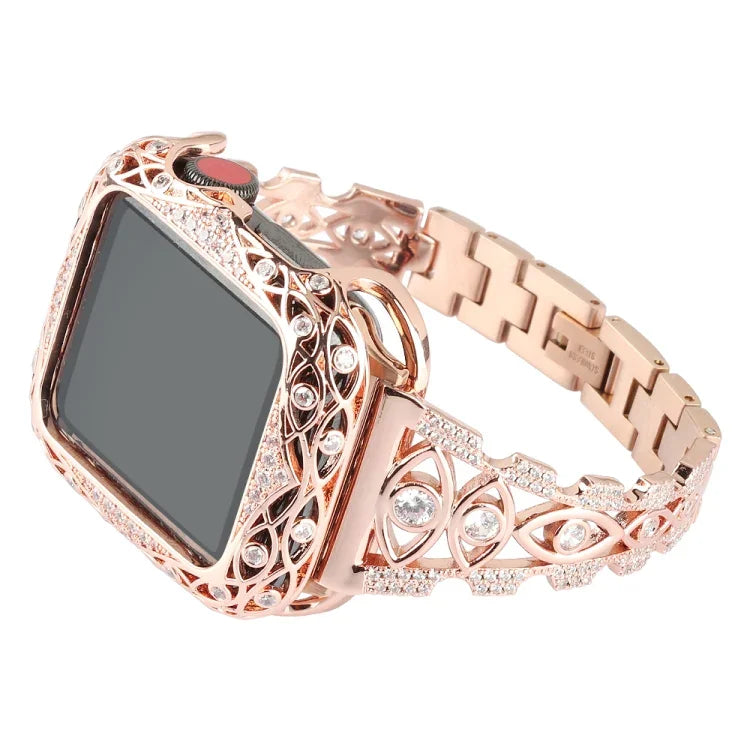 Bracelet de montre en métal Copper Eye, pour Apple Watch Ultra 49 mm / Series 8&7 45 mm / SE 2&6&SE&5&4 44 mm / 3&2&1 42 mm, pour Apple Watch Series 8&7 41 mm / SE 2&6&SE&5&4 40 mm / 3&2&1 38 mm