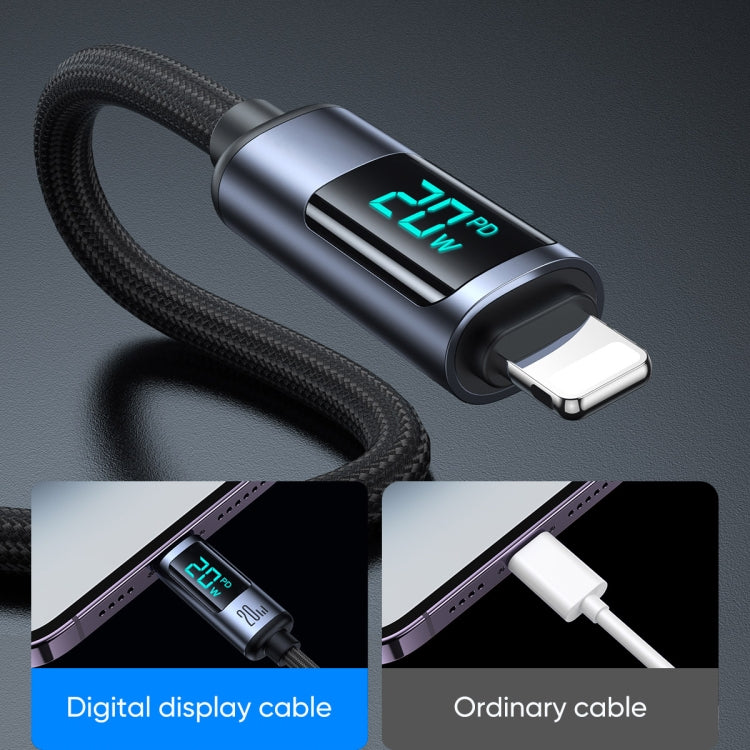 Câble de charge rapide et transfert de données JOYROOM S-CL020A16 20W USB-C / Type-C vers 8 broches avec affichage numérique, Type-C vers 8 broches