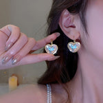 Boucles d'oreilles doubles perles de luxe léger pour femmes, boucles d'oreilles diamant, EH1365, EH0881, EH1309, EH1343, EH1468, EH1034, EH1314