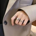 Bague combinée pour femme en argent sterling S925 style cool, J286, J781, J759, J797, J758, J242, J1109, J1071, J1096, J1110, J789, J1717, J1740, J224, J449, J341, J443, J1644, J005, J282, J623, J1658, J406, J1454, J815