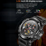 Montre connectée de sport outdoor LC16 de 1,32 pouce, étanche IP68, compatible avec les appels Bluetooth et le suivi de la fréquence cardiaque.