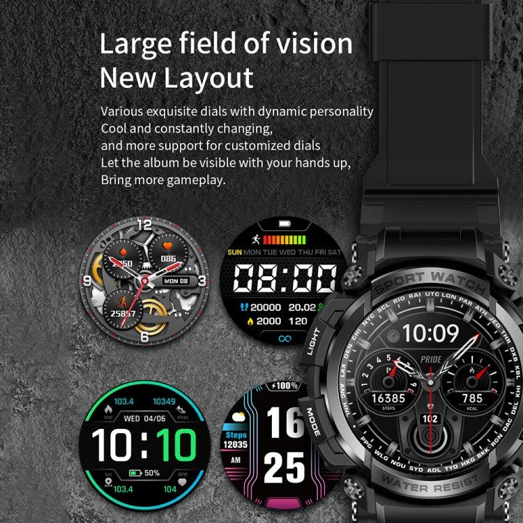 Montre connectée de sport outdoor LC16 de 1,32 pouce, étanche IP68, compatible avec les appels Bluetooth et le suivi de la fréquence cardiaque.