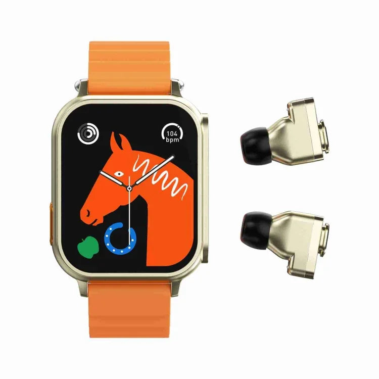Montre connectée N22 2 en 1 avec écran HD 1,96 pouce, écouteurs Bluetooth pour appels sportifs