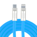 Série Mech câble de charge rapide et transfert de données 120W USB-C / Type-C vers 8 broches avec connecteur métallique en silicone, longueur : 1,2m, 8 broches, 1,2m Type-C vers 8 broches