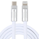 Série Mech câble de charge rapide et transfert de données 120W USB-C / Type-C vers 8 broches avec connecteur métallique en silicone, longueur : 1,2m, 8 broches, 1,2m Type-C vers 8 broches