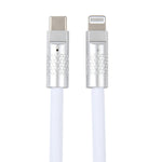 Série Mech câble de charge rapide et transfert de données 120W USB-C / Type-C vers 8 broches avec connecteur métallique en silicone, longueur : 1,2m, 8 broches, 1,2m Type-C vers 8 broches
