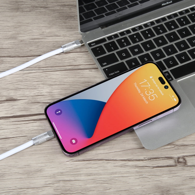 Série Mech câble de charge rapide et transfert de données 120W USB-C / Type-C vers 8 broches avec connecteur métallique en silicone, longueur : 1,2m, 8 broches, 1,2m Type-C vers 8 broches