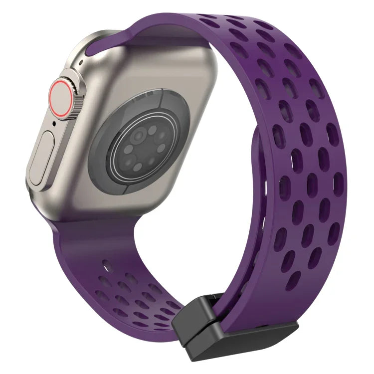 Magnetic Clasp Silicone Watch Band, For Apple Watch Series 8&7 41mm, For Apple Watch Series 8&7 45mm