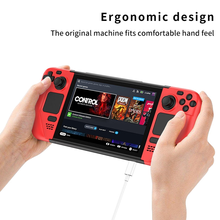 Étui de console de jeu anti-chute contrasté GKK pour Steam Deck, étui GKK (noir), étui GKK (rouge), étui GKK (bleu)