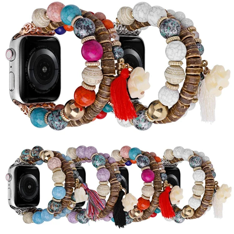 Bracelet de montre éléphant à perles, Pour Apple Watch 2 42 mm, Pour Apple Watch 2 38 mm, Pour Apple Watch 42 mm, Pour Apple Watch 38 mm