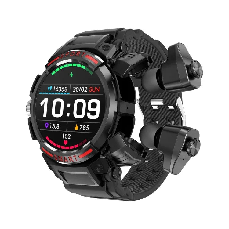 Montre connectée OVISEN GT100 avec écran TFT 1,39 pouce, casque Bluetooth 2 en 1, surveillance de l'oxygène sanguin et musique Bluetooth.