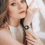 Bracelet de montre diamant Pétale Métal, Pour Apple Watch 3 38mm, Pour Apple Watch 9 45mm, Pour Apple Watch 3 42mm, Pour Apple Watch 2 38mm, Pour Apple Watch 2 42mm, Pour Apple Watch 38mm, Pour Apple Watch 42mm, Pour Apple Watch 9 41mm