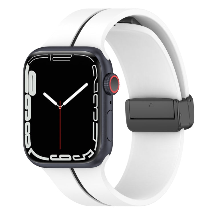 Bracelet de montre en silicone à boucle déployante bicolore, pour Apple Watch SE 2023 44mm, pour Apple Watch Ultra 49mm, pour Apple Watch 8 41mm, pour Apple Watch 8 45mm