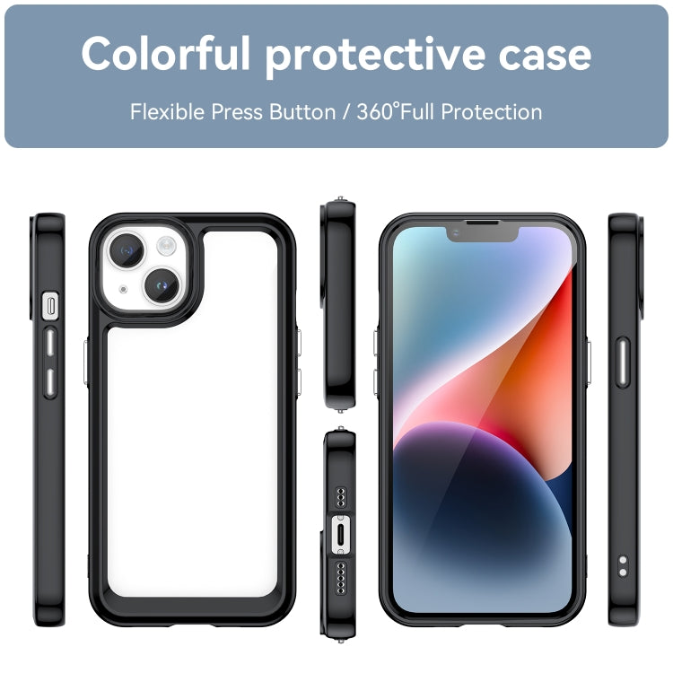 Coque de téléphone en acrylique + TPU série colorée, pour iPhone 15
