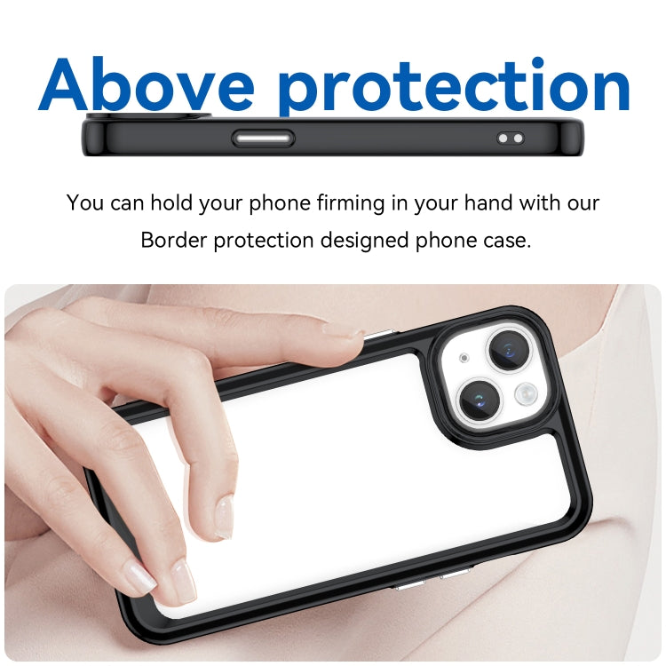 Coque de téléphone en acrylique + TPU série colorée, pour iPhone 15