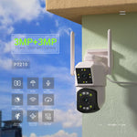 ESCAM PT210 2x3MP Caméra WiFi double objectif double écran supporte la voix bidirectionnelle, la détection de mouvement et le stockage cloud, PT210