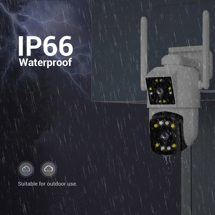 ESCAM PT210 2x3MP Caméra WiFi double objectif double écran supporte la voix bidirectionnelle, la détection de mouvement et le stockage cloud, PT210