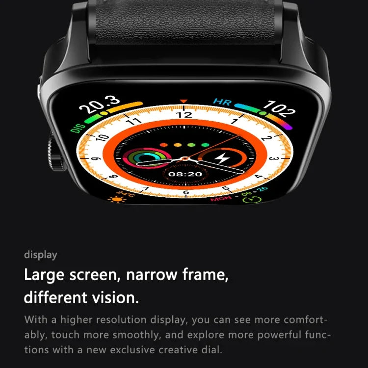 Montre connectée GT22 avec écran TFT de 1,85 pouce, bracelet en silicone, compatible avec les appels Bluetooth, mesure de l'oxygène sanguin, de la température corporelle, des arythmies et de la fréquence cardiaque.