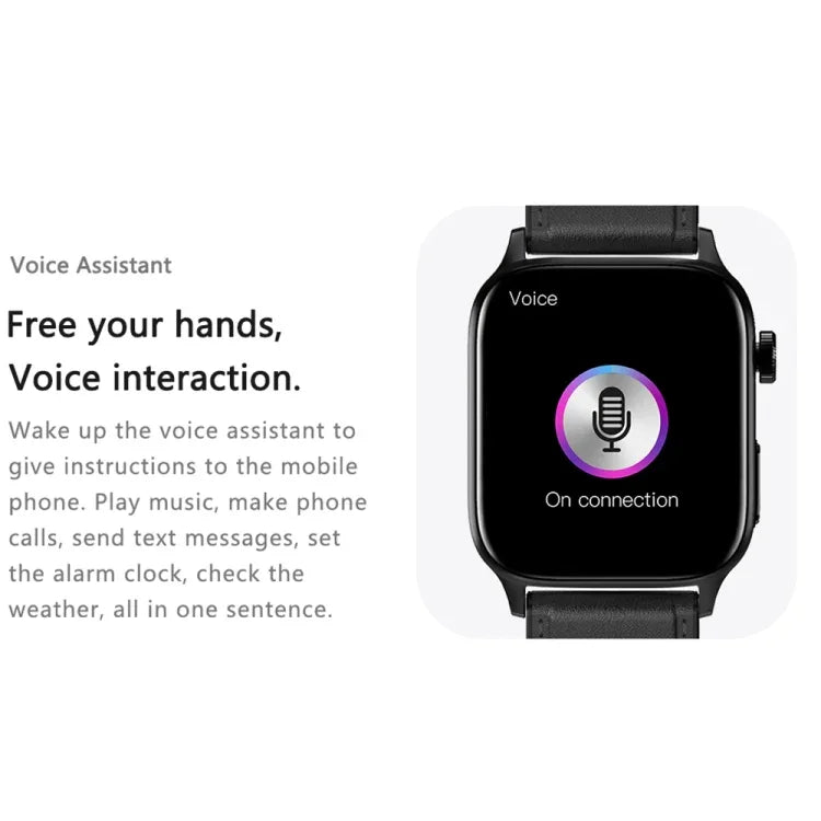 Montre connectée GT22 avec écran TFT de 1,85 pouce, bracelet en silicone, compatible avec les appels Bluetooth, mesure de l'oxygène sanguin, de la température corporelle, des arythmies et de la fréquence cardiaque.