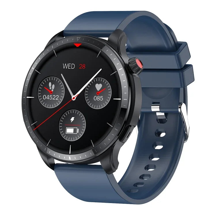 T52 Montre intelligente étanche IP67 à écran 1,39 pouce, bracelet en silicone, supporte appel Bluetooth / oxygène sanguin / surveillance de la température corporelle, bracelet en silicone (bleu), bracelet en silicone (noir), bracelet en cuir (rouge)
