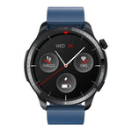 T52 Montre intelligente étanche IP67 à écran 1,39 pouce, bracelet en silicone, supporte appel Bluetooth / oxygène sanguin / surveillance de la température corporelle, bracelet en silicone (bleu), bracelet en silicone (noir), bracelet en cuir (rouge)