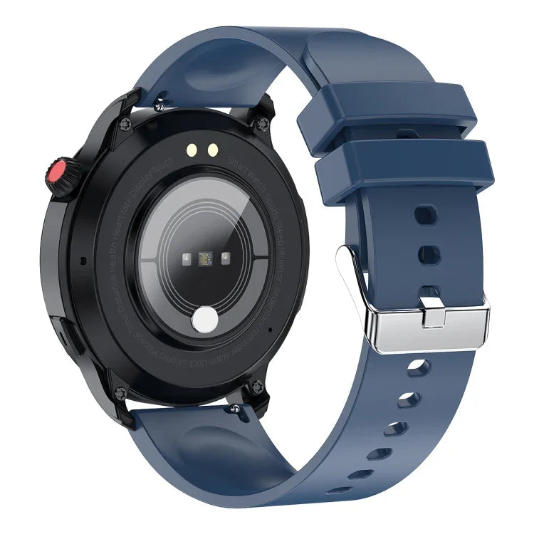 T52 Montre intelligente étanche IP67 à écran 1,39 pouce, bracelet en silicone, supporte appel Bluetooth / oxygène sanguin / surveillance de la température corporelle, bracelet en silicone (bleu), bracelet en silicone (noir), bracelet en cuir (rouge)