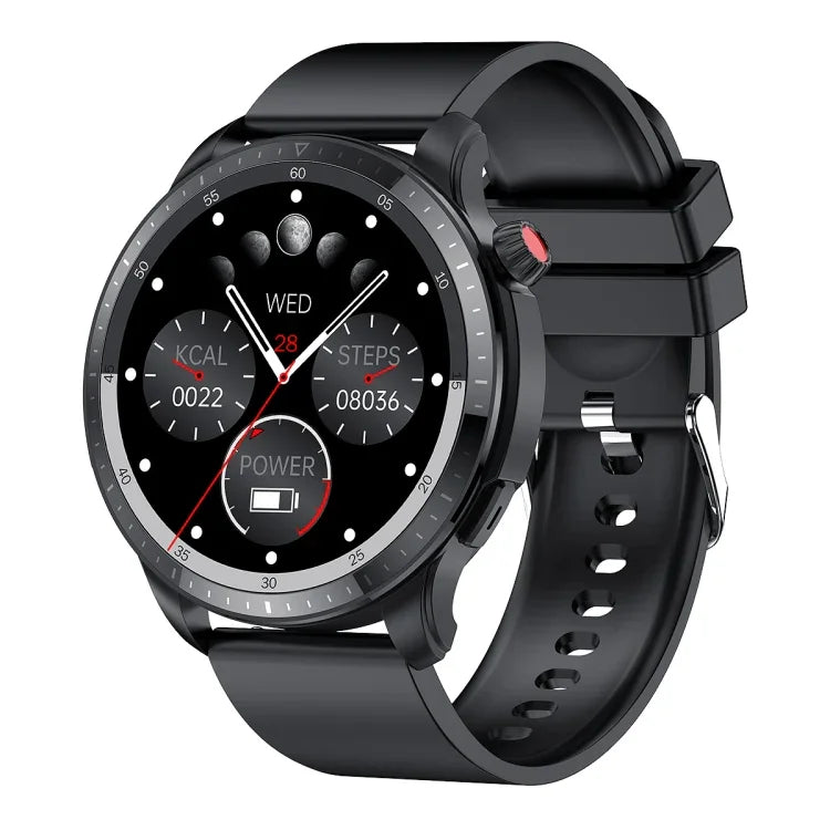 T52 Montre intelligente étanche IP67 à écran 1,39 pouce, bracelet en silicone, supporte appel Bluetooth / oxygène sanguin / surveillance de la température corporelle, bracelet en silicone (bleu), bracelet en silicone (noir), bracelet en cuir (rouge)