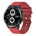 T52 Montre intelligente étanche IP67 à écran 1,39 pouce, bracelet en silicone, supporte appel Bluetooth / oxygène sanguin / surveillance de la température corporelle, bracelet en silicone (bleu), bracelet en silicone (noir), bracelet en cuir (rouge)