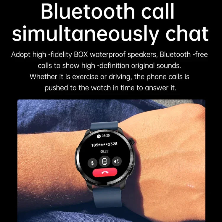 T52 Montre intelligente étanche IP67 à écran 1,39 pouce, bracelet en silicone, supporte appel Bluetooth / oxygène sanguin / surveillance de la température corporelle, bracelet en silicone (bleu), bracelet en silicone (noir), bracelet en cuir (rouge)