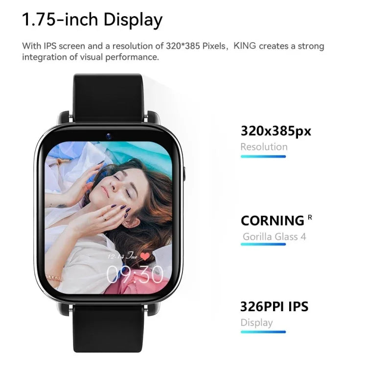 Montre connectée Z20 1,75 pouce 4G LTE sous Android 9, 4 Go + 128 Go