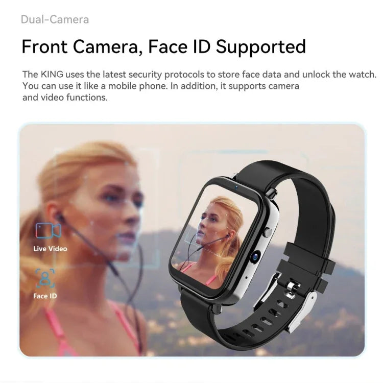 Montre connectée Z20 1,75 pouce 4G LTE sous Android 9, 4 Go + 128 Go
