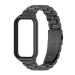 Mijobs Metal Shell + Three-Bead Stainless Steel Watch Band, For Xiaomi Smart Band 8 Active / Redmi Band 2