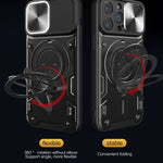 Coque de téléphone à texture CD avec support magnétique coulissant Camshield, pour iPhone 14 Pro Max, iPhone 13 Pro Max, iPhone 13 Pro, iPhone 13, iPhone 12, iPhone 12 Pro Max, iPhone 12 Pro, iPhone 11 Pro Max
