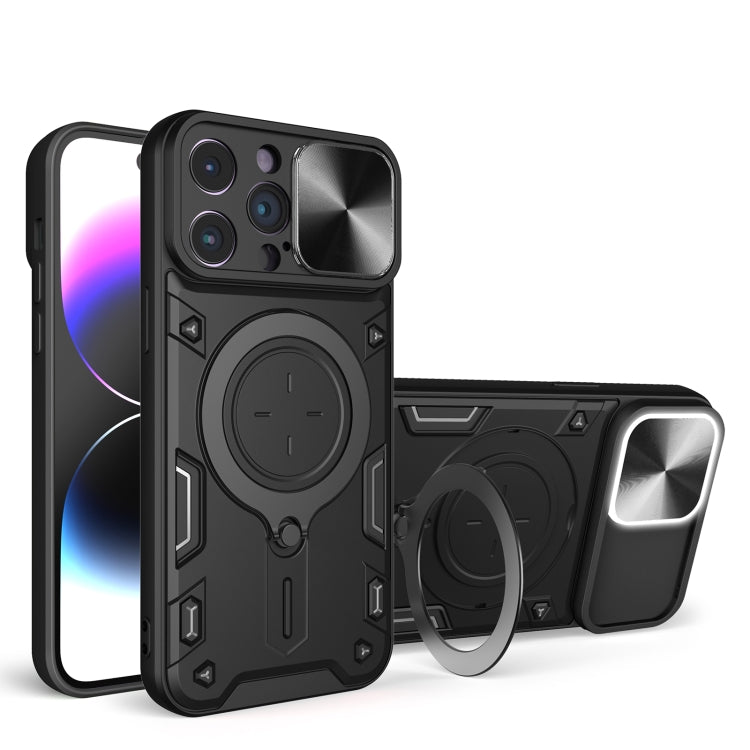 Coque de téléphone à texture CD avec support magnétique coulissant Camshield, pour iPhone 14 Pro Max, iPhone 13 Pro Max, iPhone 13 Pro, iPhone 13, iPhone 12, iPhone 12 Pro Max, iPhone 12 Pro, iPhone 11 Pro Max