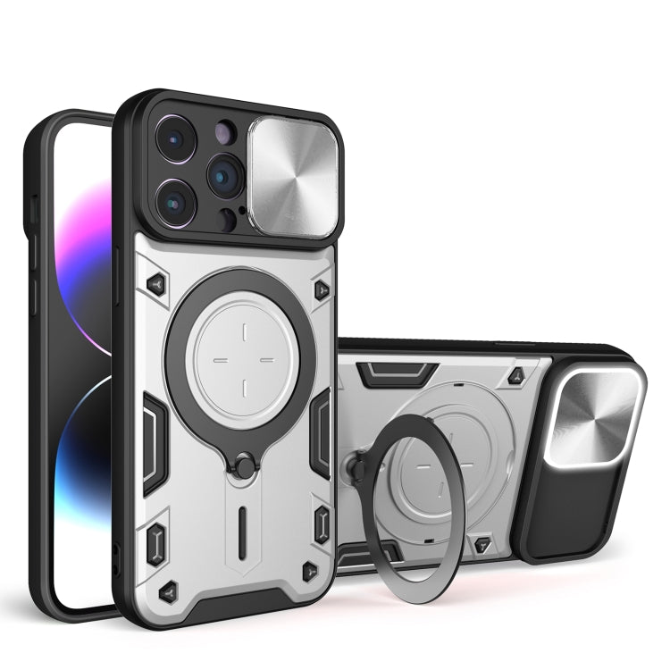 Coque de téléphone à texture CD avec support magnétique coulissant Camshield, pour iPhone 14 Pro Max, iPhone 13 Pro Max, iPhone 13 Pro, iPhone 13, iPhone 12, iPhone 12 Pro Max, iPhone 12 Pro, iPhone 11 Pro Max