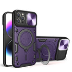 Coque de téléphone à texture CD avec support magnétique coulissant Camshield, pour iPhone 11, iPhone 11 Pro