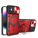 Coque de téléphone à texture CD avec support magnétique coulissant Camshield, pour iPhone 11, iPhone 11 Pro