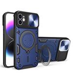 Coque de téléphone à texture CD avec support magnétique coulissant Camshield, pour iPhone 11, iPhone 11 Pro
