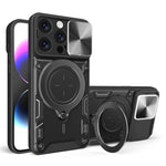 Coque de téléphone avec support magnétique coulissant à texture CD, pour iPhone 17e / 16e, pour iPhone 17 Pro Max, pour iPhone 17 Pro, pour iPhone 17, pour iPhone Air, pour iPhone 16 Pro Max, pour iPhone 16 Pro, pour iPhone 16 Plus
