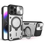 Coque de téléphone avec support magnétique coulissant à texture CD, pour iPhone 17e / 16e, pour iPhone 17 Pro Max, pour iPhone 17 Pro, pour iPhone 17, pour iPhone Air, pour iPhone 16 Pro Max, pour iPhone 16 Pro, pour iPhone 16 Plus