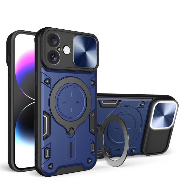 Coque de téléphone avec support magnétique coulissant à texture CD, pour iPhone 17e / 16e, pour iPhone 17 Pro Max, pour iPhone 17 Pro, pour iPhone 17, pour iPhone Air, pour iPhone 16 Pro Max, pour iPhone 16 Pro, pour iPhone 16 Plus