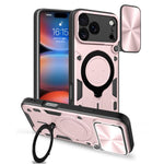 Coque de téléphone avec support magnétique coulissant à texture CD, pour iPhone 17e / 16e, pour iPhone 17 Pro Max, pour iPhone 17 Pro, pour iPhone 17, pour iPhone Air, pour iPhone 16 Pro Max, pour iPhone 16 Pro, pour iPhone 16 Plus