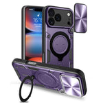 Coque de téléphone avec support magnétique coulissant à texture CD, pour iPhone 17e / 16e, pour iPhone 17 Pro Max, pour iPhone 17 Pro, pour iPhone 17, pour iPhone Air, pour iPhone 16 Pro Max, pour iPhone 16 Pro, pour iPhone 16 Plus