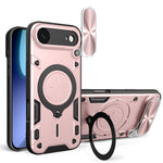Coque de téléphone avec support magnétique coulissant à texture CD, pour iPhone 17e / 16e, pour iPhone 17 Pro Max, pour iPhone 17 Pro, pour iPhone 17, pour iPhone Air, pour iPhone 16 Pro Max, pour iPhone 16 Pro, pour iPhone 16 Plus
