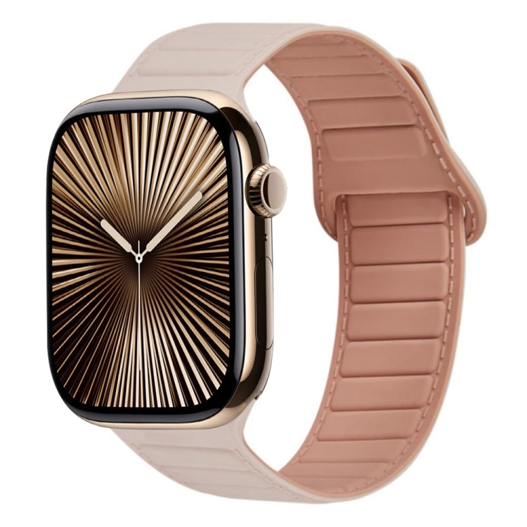 Bracelet de montre en silicone magnétique avec boucle, Pour Apple Watch Series 10 46mm, Pour Apple Watch Series 10 42mm, Pour Apple Watch SE 2023 44mm