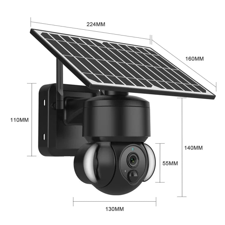 Caméra IP dôme solaire SHIWOJIA IP66 étanche 4G 3MP, audio bidirectionnel, détection de mouvement PIR et vision nocturne, UE, AU, US