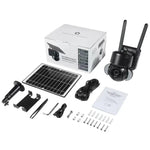 Caméra IP dôme solaire SHIWOJIA IP66 étanche 4G 3MP, audio bidirectionnel, détection de mouvement PIR et vision nocturne, UE, AU, US