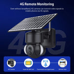 Caméra IP dôme solaire SHIWOJIA IP66 étanche 4G 3MP, audio bidirectionnel, détection de mouvement PIR et vision nocturne, UE, AU, US
