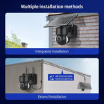 Caméra IP dôme solaire SHIWOJIA IP66 étanche 4G 3MP, audio bidirectionnel, détection de mouvement PIR et vision nocturne, UE, AU, US