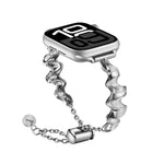 Bracelet de montre en métal Ruban Vague, Pour Apple Watch Series 10 46 mm, Pour Apple Watch Series 10 42 mm, Pour Apple Watch SE 2023 44 mm, Pour Apple Watch SE 2023 40 mm, Pour Apple Watch Ultra 2 49 mm, Pour Apple Watch 9 45 mm, Pour Apple Watch 9 41 mm